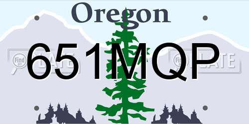 651MQP Oregon License Plate