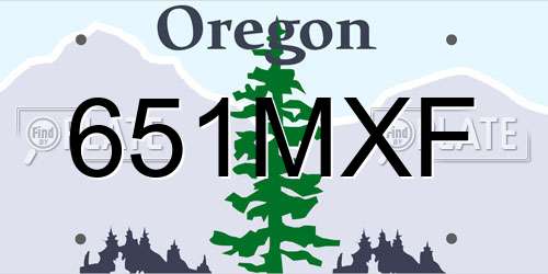 651MXF Oregon License Plate
