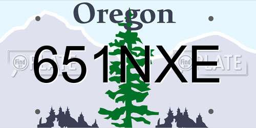 651NXE Oregon License Plate