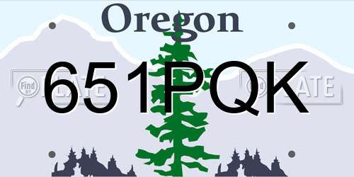 651PQK Oregon License Plate