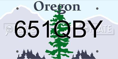 651QBY Oregon License Plate