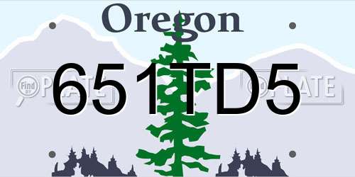 651TD5 Oregon License Plate