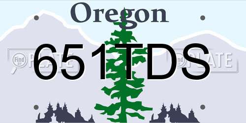 651TDS Oregon License Plate