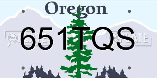 651TQS Oregon License Plate