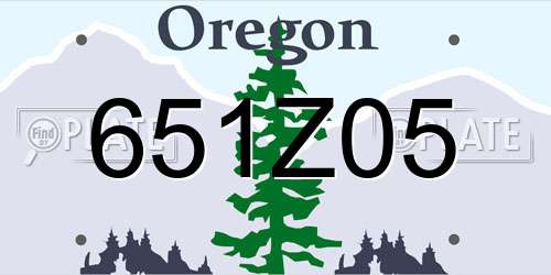 651Z05 Oregon License Plate