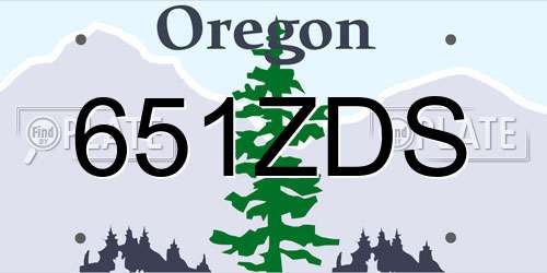 651ZDS Oregon License Plate