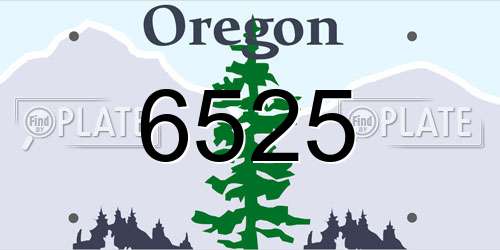 6525 Oregon License Plate