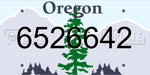 6526642 Oregon License Plate