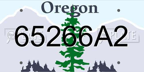 65266A2 Oregon License Plate