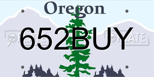 652BUY Oregon License Plate