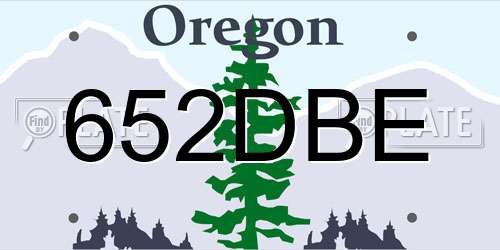 652DBE Oregon License Plate