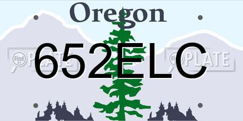 652ELC Oregon License Plate