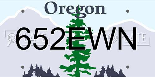 652EWN Oregon License Plate