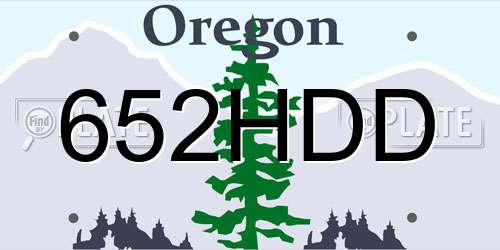 652HDD Oregon License Plate