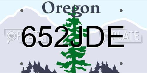 652JDE Oregon License Plate