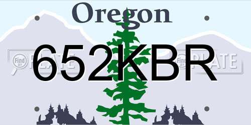 652KBR Oregon License Plate