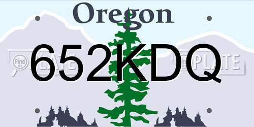 652KDQ Oregon License Plate