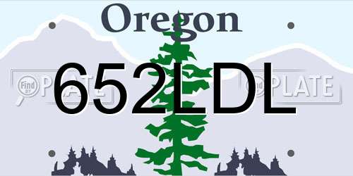 652LDL Oregon License Plate