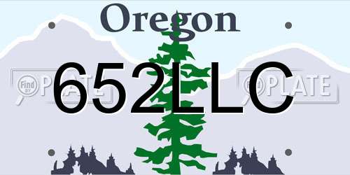 652LLC Oregon License Plate