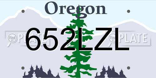 652LZL Oregon License Plate