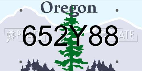 652Y88 Oregon License Plate