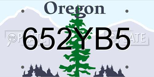 652YB5 Oregon License Plate