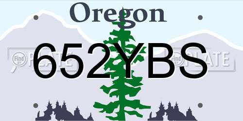 652YBS Oregon License Plate