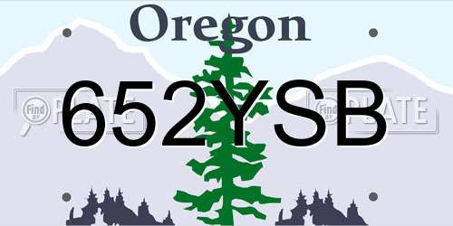652YSB Oregon License Plate