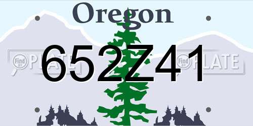 652Z41 Oregon License Plate