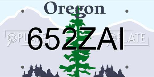 652ZAI Oregon License Plate