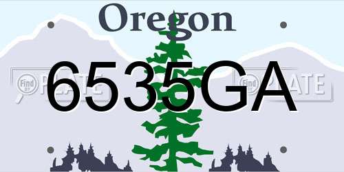6535GA Oregon License Plate