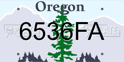 6536FA Oregon License Plate