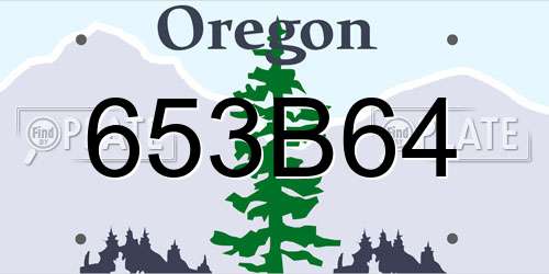 653B64 Oregon License Plate