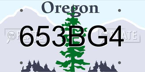 653BG4 Oregon License Plate