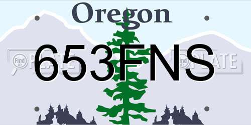 653FNS Oregon License Plate