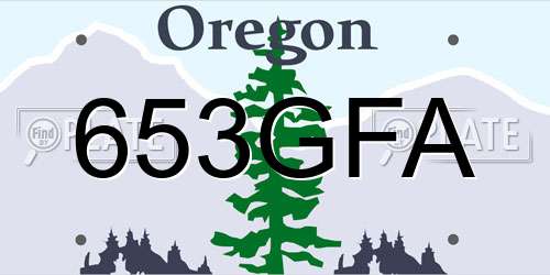 653GFA Oregon License Plate