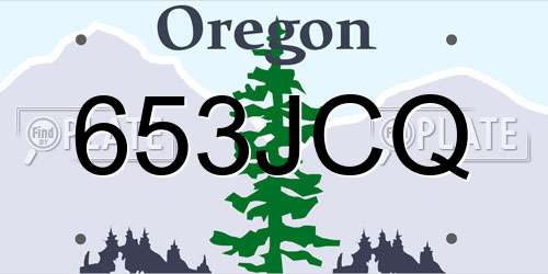 653JCQ Oregon License Plate
