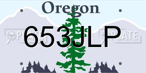 653JLP Oregon License Plate