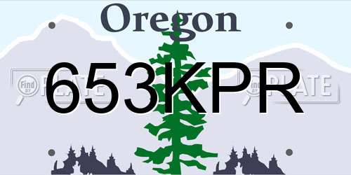 653KPR Oregon License Plate
