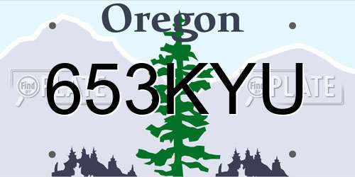 653KYU Oregon License Plate