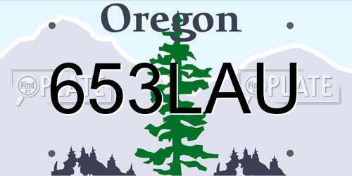 653LAU Oregon License Plate