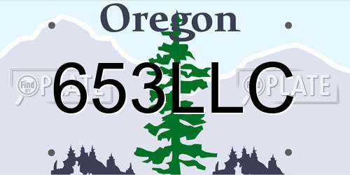 653LLC Oregon License Plate