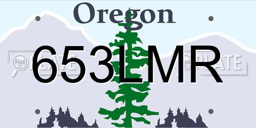653LMR Oregon License Plate