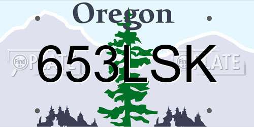 653LSK Oregon License Plate
