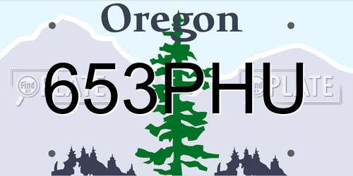 653PHU Oregon License Plate