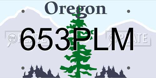 653PLM Oregon License Plate