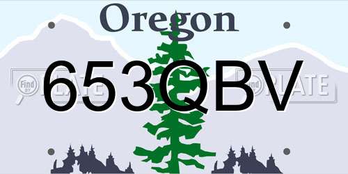 653QBV Oregon License Plate
