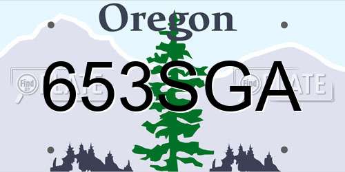 653SGA Oregon License Plate
