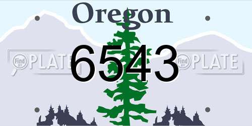 6543 Oregon License Plate