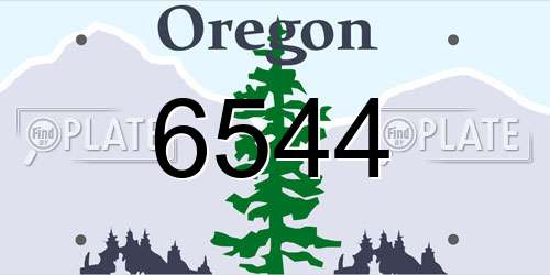 6544 Oregon License Plate